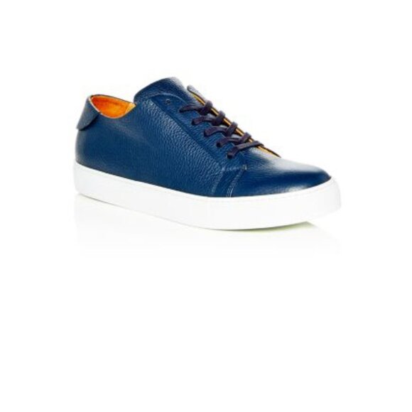 Collegium Men's Classic Pillar Leather Low-Top Sneakers- Navy - Picture 1 of 1
